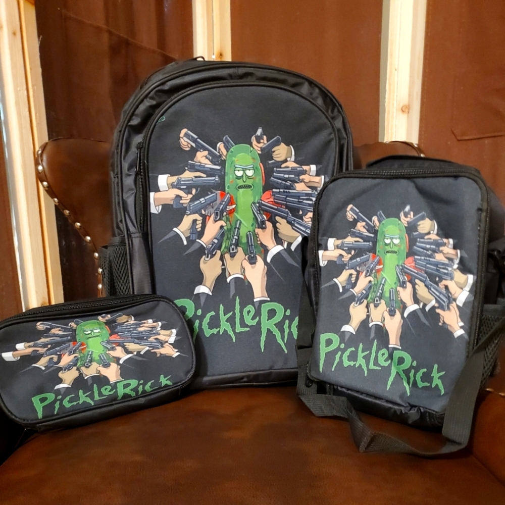 Combo Rick and Morty backpack with 2 additional